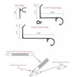 Bahama Hardware Kit, 2 3/8" or 3 3/8" Female Hinge, Tilt Arms, Clevis Pins, and Nylon Hinges