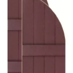Custom Arch Top Board & Batten Vinyl Shutters w/ Common Closed Style