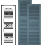 Custom Vinyl Louvered Shutters w/ Double Center Mullion