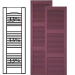 Custom Vinyl Louvered Shutters w/ Double Mullion