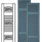 Custom Vinyl Louvered Shutters w/ Double Offset Mullion