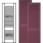 Custom Vinyl Louvered Shutters w/ Offset Bottom Mullion