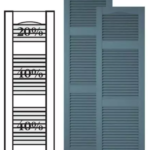 Custom Vinyl Louvered Shutters w/ Offset Top Double Mullion