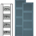 Custom Vinyl Louvered Shutters w/ Triple Mullion