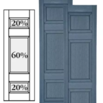 Custom Vinyl Raised Panel Shutters w/ Double Offset Mullion
