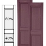 Custom Vinyl Raised Panel Shutters w/ Offset Bottom Mullion