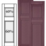 Custom Vinyl Raised Panel Shutters w/ Offset Top Mullion
