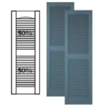 Custom Vinyl Louvered Shutters w/ Center Mullion