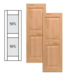 Traditional Wood Raised Panel Shutters w/ Center Mullion
