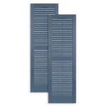 Standard Open Louvered Exterior Vinyl Shutters, 15" Wide